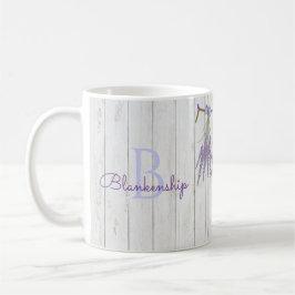 Rustic Lavender Flower Bundle Monogram Sjabloon Koffiemok