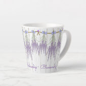 Rustic Lavender Flower Bundle Monogram Sjabloon Latte Mok (Rechterhoek)
