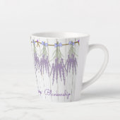 Rustic Lavender Flower Bundle Monogram Sjabloon Latte Mok (Rechts)