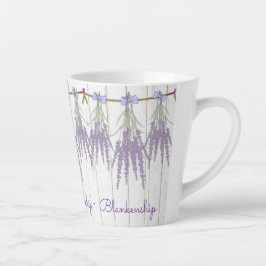 Rustic Lavender Flower Bundle Monogram Sjabloon Latte Mok