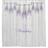Rustic Lavender Flower Bundles Monogram Sjabloon Douchegordijn (Voorkant)