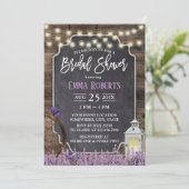 Rustic Lavender Flower White Lantern Vrijgezellenf Kaart (Staand voorkant)