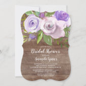 Rustic Lavender Flowers Bridal Shower Uitnodiging (Voorkant)