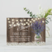 Rustic Lavender Flowers Mason Jar Vrijgezellenfees Kaart (Staand voorkant)