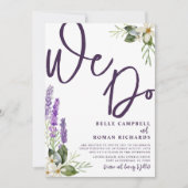 Rustic Lavender & Foliage All-in-One Wedding Kaart (Voorkant)