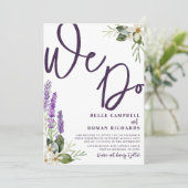Rustic Lavender & Foliage All-in-One Wedding Kaart (Staand voorkant)