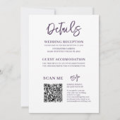 Rustic Lavender & Foliage All-in-One Wedding Kaart (Achterkant)