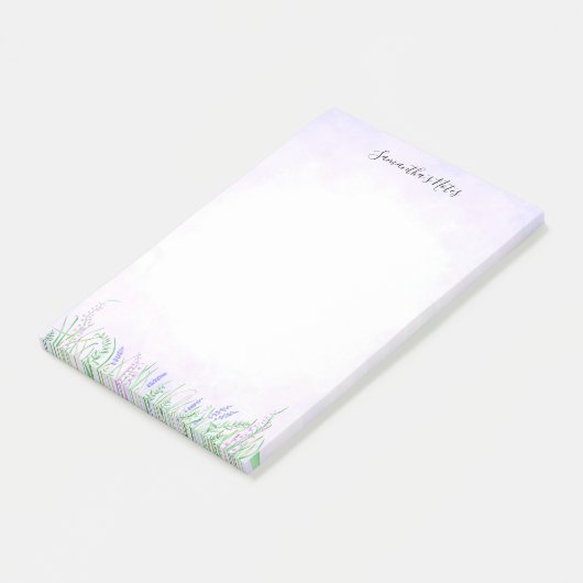 Rustic Lavender Greenery Spring Vibes Floral Post-it® Notes (Schuin)