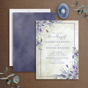 Rustic Lavender Greenery Waterverf Wedding Kaart