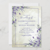 Rustic Lavender Greenery Waterverf Wedding Kaart (Voorkant)