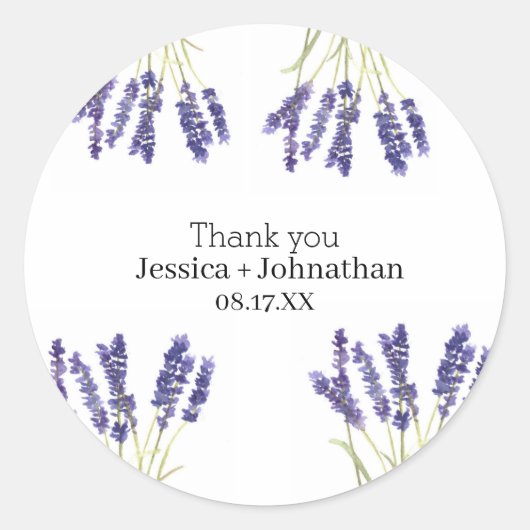 Rustic Lavender Hartelijk dank voor Sticker (Voorkant)