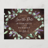 Rustic Lavender | Houden Opslaan Briefkaart Datum (Voorkant)