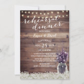 Rustic Lavender Jar Baby's Breath Rehearsal Dinner Kaart (Voorkant)