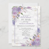 Rustic Lavender Lila Gold Floral Shower by Mail Kaart (Voorkant)