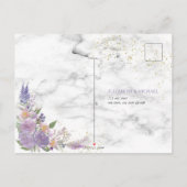 Rustic Lavender Lila Gold Floral Wedding RSVP Uitnodiging Briefkaart (Achterkant)