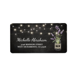 Rustic Lavender Mason Jar Lights Etiket