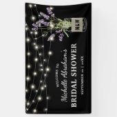 Rustic Lavender Mason Jar Lights Vrijgezellenfeest Spandoek (Verticaal)