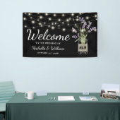 Rustic Lavender Mason Jar Lights Wedding Spandoek (Beurs)