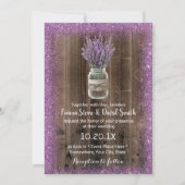 Rustic Lavender Mason Jar Paarse Flower Wedding Kaart (Voorkant)