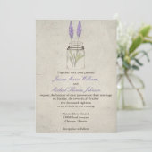 Rustic Lavender Mason Jar | Weddenschap Kaart (Staand voorkant)
