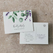 Rustic Lavender Menu Keuze RSVP-Briefkaart