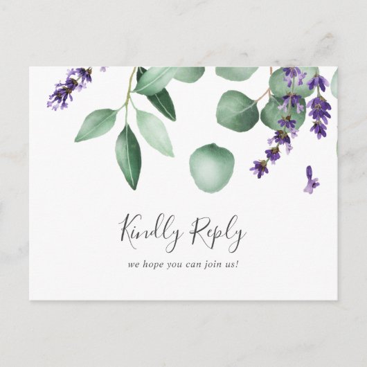 Rustic Lavender Menu Keuze RSVP-Briefkaart (Voorkant)