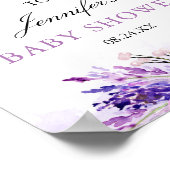 Rustic Lavender Paars Baby shower Welkom Poster (Hoek)