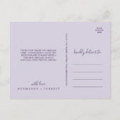 Rustic Lavender | Paars Dank u Briefkaart (Achterkant)