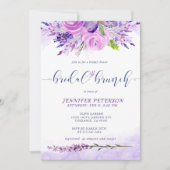 Rustic Lavender Paarse Bridal Brunch Uitnodiging (Voorkant)