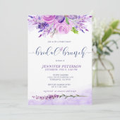 Rustic Lavender Paarse Bridal Brunch Uitnodiging (Staand voorkant)
