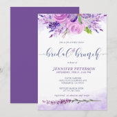 Rustic Lavender Paarse Bridal Brunch Uitnodiging (Voorkant / Achterkant)