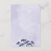 Rustic Lavender Paarse Daisies Wedding Details Informatiekaartje (Achterkant)