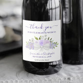 Rustic Lavender Paarse Floral Weddenschap Sparkling Wijnetiket