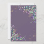 Rustic Lavender Paarse Gold Waterverf Wedding Kaart (Achterkant)