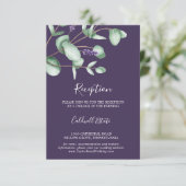Rustic Lavender | Paarse ontvangst Kaart invoegen (Staand voorkant)