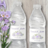 Rustic Lavender Paarse Rozen en bloesems bruiloft Waterfles Etiket