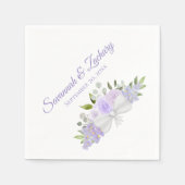 Rustic Lavender Paarse Waterverf Floral Wedding Servet (Voorkant)
