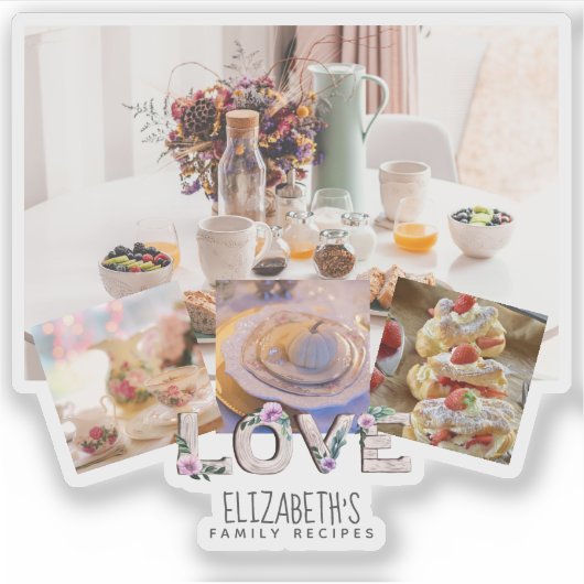 Rustic Lavender RECPE Journal 4 Foodie foto's toev Sticker (Voorkant)