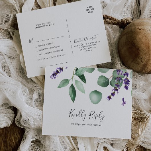 Rustic Lavender Song Request RSVP Briefkaart