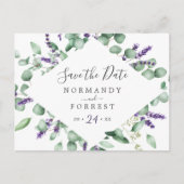 Rustic Lavender sparen het Briefkaart van de Datum (Voorkant)