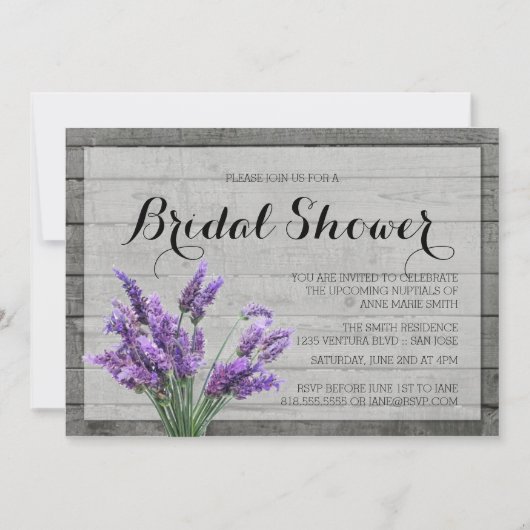 RUSTIC LAVENDER VRIJGEZELLENFEEST KAART (Voorkant)