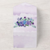 Rustic Lavender Waterverf Floral Wedding All In One Uitnodiging (Buitenkant)