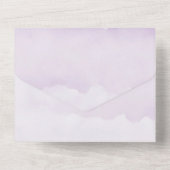 Rustic Lavender Waterverf Floral Wedding All In One Uitnodiging (Achterkant)