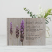 Rustic Lavender Wedding Invitations Kaart (Staand voorkant)