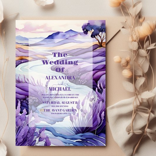 Rustic Lavender Wedding Kaart