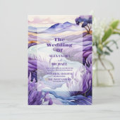 Rustic Lavender Wedding Kaart (Staand voorkant)