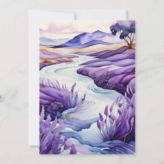 Rustic Lavender Wedding Kaart (Achterkant)