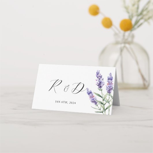 Rustic Lavender Wedding Plaatskaartje (Achterkant)