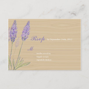 Rustic Lavender Wedding RSVP Kaartje