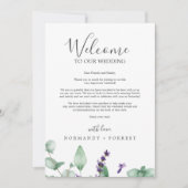 Rustic Lavender Wedding Welcome Letter & Itinerary (Voorkant)
